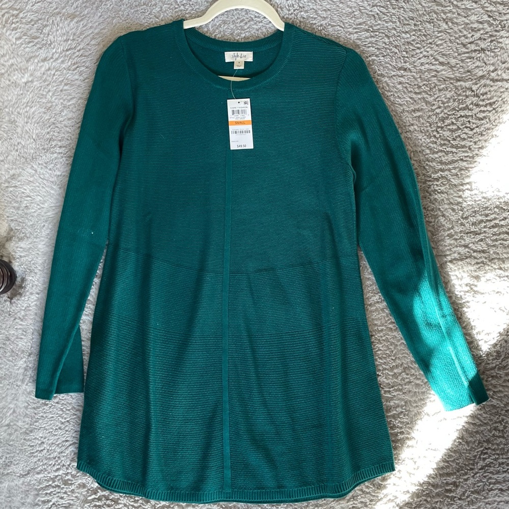 NWT teal green sweater dress size small
